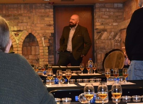 David Carpenter hosting a Redemption tasting session