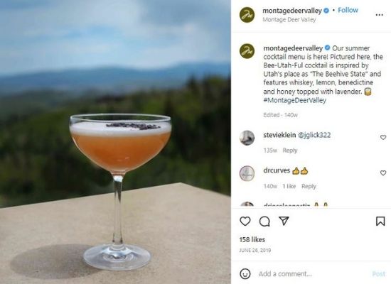 Instagram profile of Montage Deer Valley